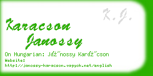 karacson janossy business card